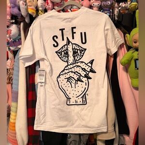 NWT Sketchy Tank STFU White Graphic Tee